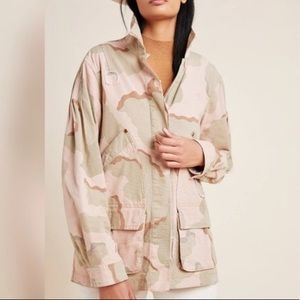 Anthropologie Lida utility jacket pink camo